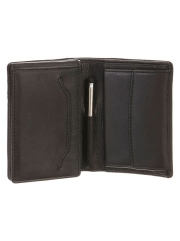 Bodenschatz Skórzany portfel w kolorze czarnym - 11 x 8 cm