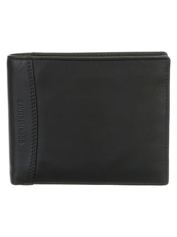 Bodenschatz Leder-Geldbörse in Schwarz - (B)12,5 x (H)10,5 cm