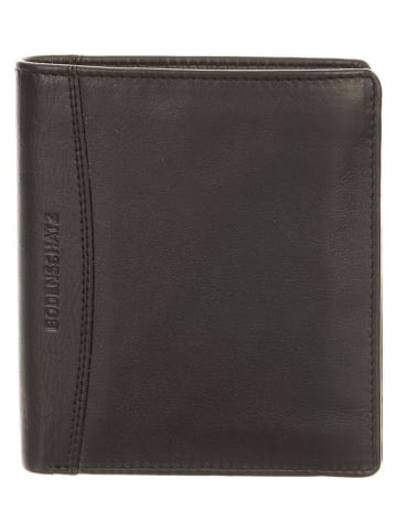 Bodenschatz Leder-Geldbörse in Schwarz - (B)12,5 x (H)10,5 cm
