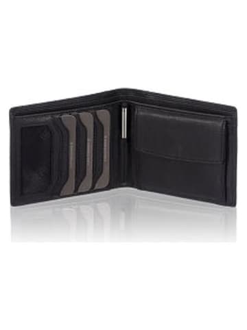 Bodenschatz Leder-Geldbörse in Schwarz - (B)11 x (H)12,5 cm