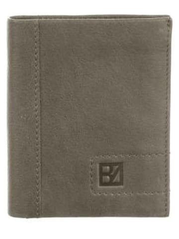 Bodenschatz Skórzany portfel w kolorze szarobrązowym - 10 x 13 x 2 cm