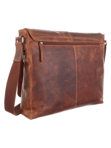 Bodenschatz Leder-Aktentasche in Hellbraun - (B)36 x (H)31 x (T)9 cm