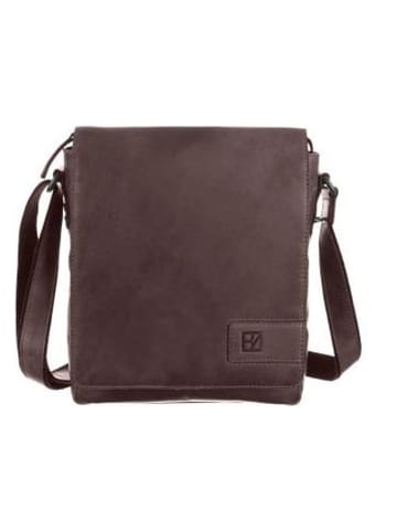 Bodenschatz Leder-Umhängetasche in Braun - (B)26 x (H)30 x (T)9 cm
