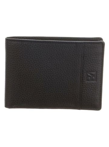 Bodenschatz Leder-Geldbörse in Schwarz - (B)14 x (H)10 x (T)2 cm