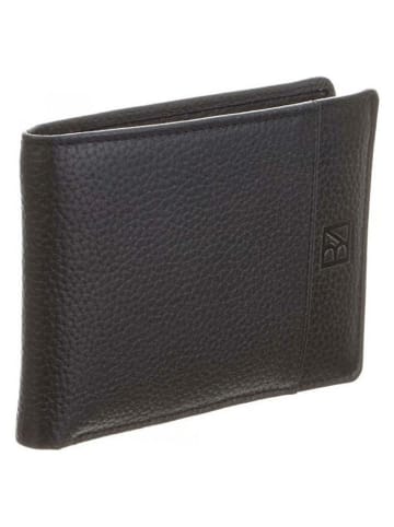 Bodenschatz Leder-Geldbörse in Schwarz - (B)14 x (H)10 x (T)2 cm