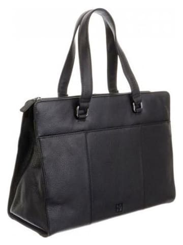 Bodenschatz Skórzany shopper bag w kolorze czarnym - 38 x 29,5 x 16,5 cm