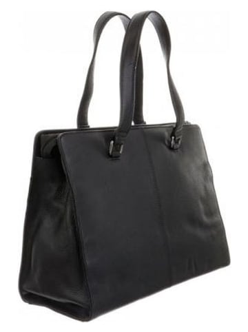 Bodenschatz Skórzany shopper bag w kolorze czarnym - 38 x 29,5 x 16,5 cm