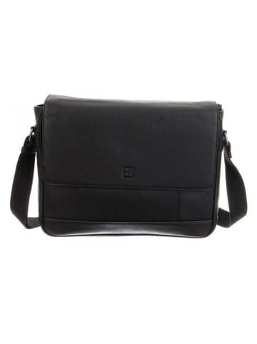 Bodenschatz Skórzana aktówka w kolorze czarnym - 33,5 x 28 x 7,5 cm