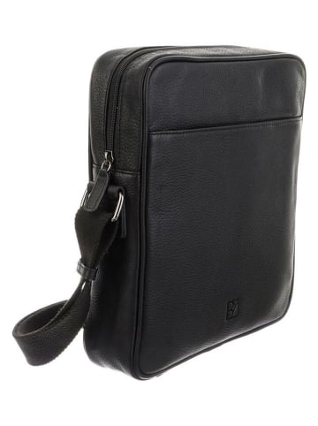 Bodenschatz Leder-Umhängetasche in Schwarz - (B)27 x (H)29,5 x (T)7,5 cm