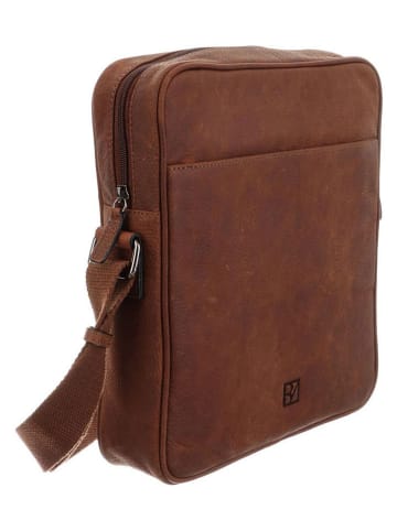 Bodenschatz Leder-Umhängetasche in Braun - (B)27 x (H)29,5 x (T)7,5 cm