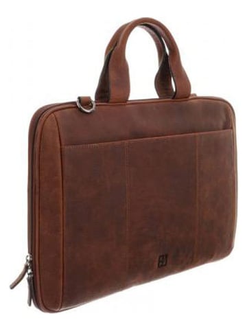 Bodenschatz Skórzana torba w kolorze brązowym na laptopa - 44,5 x 31,5 x 3,5 cm