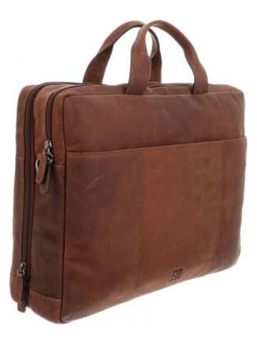 Bodenschatz Leder-Aktentasche in Hellbraun - (B)43,5 x (H)32,5 x (T)10 cm