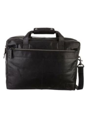 Bodenschatz Skórzana aktówka w kolorze czarnym - 42 x 30 x 10 cm