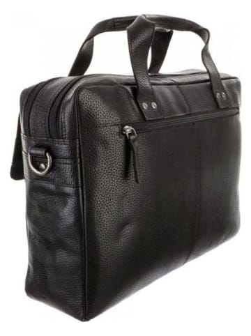 Bodenschatz Skórzana aktówka w kolorze czarnym - 42 x 30 x 10 cm