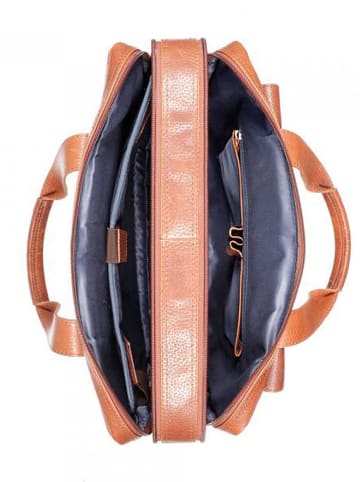 Bodenschatz Skórzana aktówka w kolorze jasnobrązowym - 42 x 30 x 10 cm