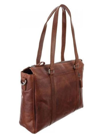 Bodenschatz Leren shopper bruin - (B)37 x (H)27 x (D)8 cm