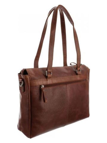 Bodenschatz Skórzany shopper bag w kolorze brązowym - 37 x 27 x 8 cm