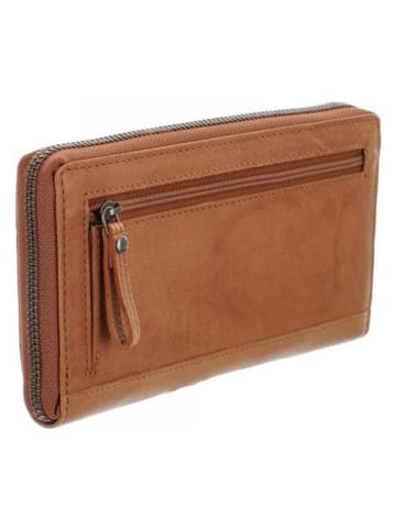 Bodenschatz Skórzany portfel w kolorze jasnobrązowym - 20 x 10 x 2 cm
