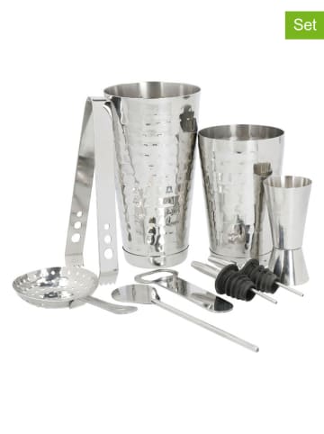 BarCraft 8-częściowy zestaw w kolorze srebrnym do koktajli