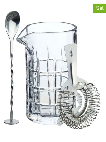 BarCraft 3-częściowy zestaw w kolorze srebrnym do koktajli