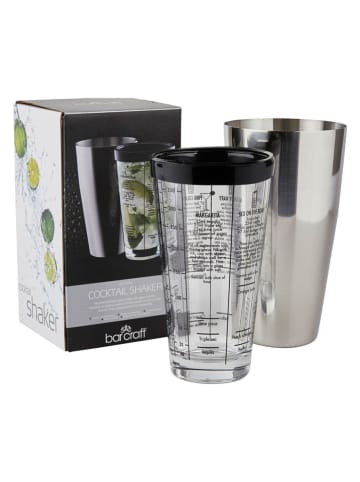 BarCraft Cocktailshaker zilverkleurig/transparant - 400 ml