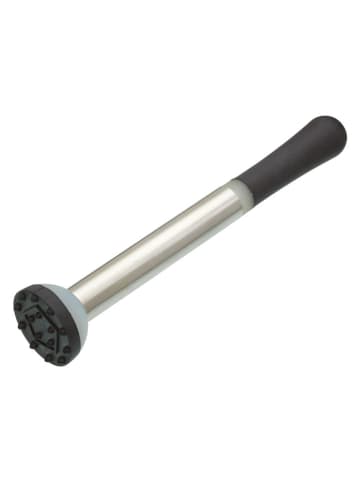 BarCraft Cocktailstamper zilverkleurig/zwart - (H)21 cm