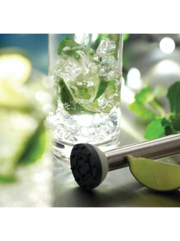 BarCraft Cocktail-Stößel in Silber/ Schwarz - (H)21 cm 