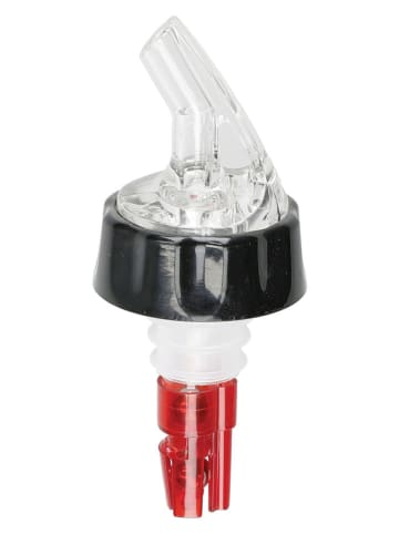 BarCraft Schnapsmaß mit Ausgießer in Schwarz/ Rot - (H)9,5 cm 