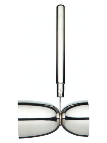 BarCraft Dubbele maatbeker zilverkleurig - (H)16,2 cm