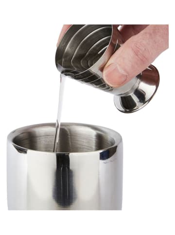 BarCraft Podwójne miarki (2 szt.) w kolorze srebrnym - wys. 8,5 cm