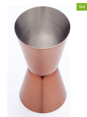 BarCraft 2-delige set: dubbele maatbekers goudkleurig - (H)8,5 cm