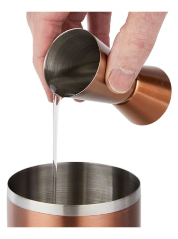 BarCraft 2-delige set: dubbele maatbekers goudkleurig - (H)8,5 cm