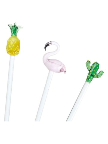 BarCraft 6-delige set: cocktailroerstaafjes meerkleurig - (H)21,5 cm