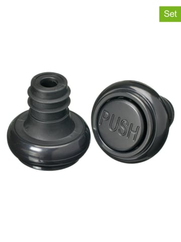 BarCraft 2-delige set: kurken zwart - (H)9 cm