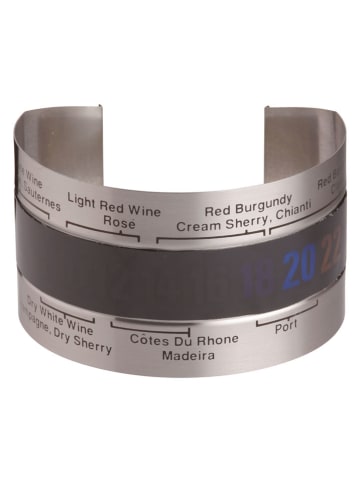 BarCraft Wijnfles-isoleerhoes zwart/zilverkleurig - (H)4 x Ø 6 cm