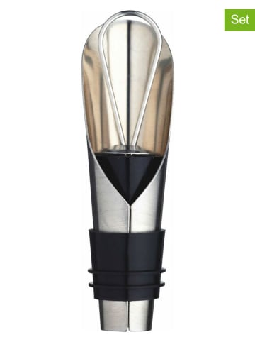 BarCraft Nalewaki (2 szt.) w kolorze srebrnym do wina - dł. 8 cm