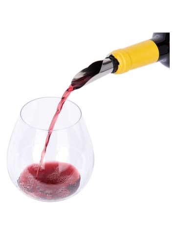 BarCraft 2er-Set: Weinausgießer in Silber - (H)8 cm 