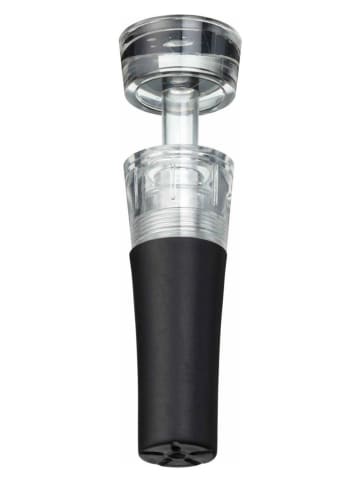 BarCraft Zatyczka i konserwator do wina w kolorze czarnym z pompką - wys. 8 cm