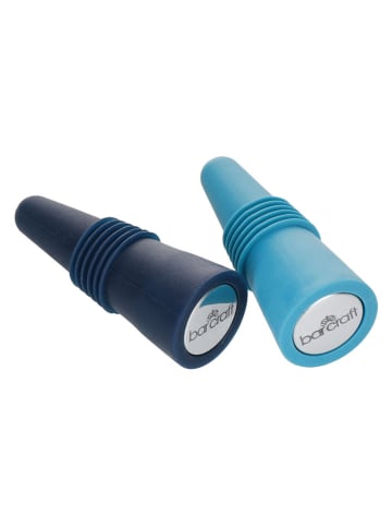 BarCraft 2-delige set: kurken lichtblauw/donkerblauw - (H)6 cm