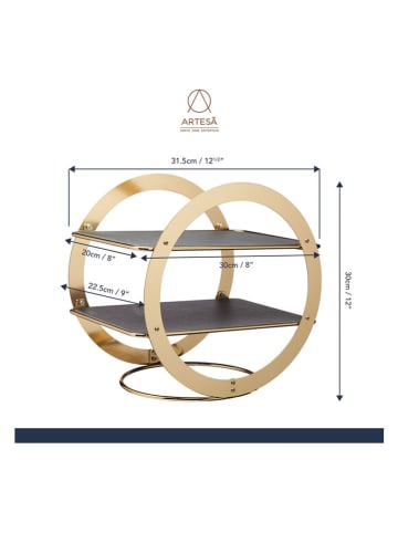 Artesa Etagere in Gold/ Schwarz - (B)31,5 x (H)30 cm