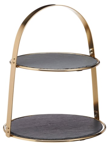 Artesa Etażerka w kolorze złoto-czarnym - wys. 35 x Ø 29,5 cm