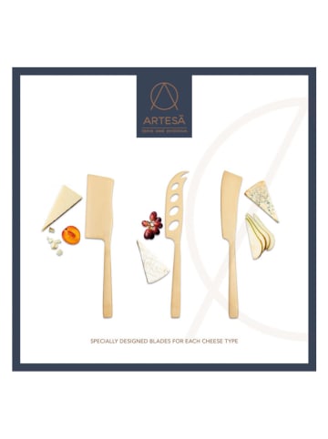 Artesa 3-delige set: kaasmessen goudkleurig