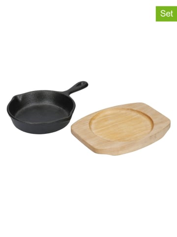 Artesa 2-delige set: ovenpan met serveerplank zwart/beige