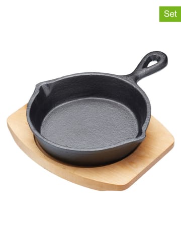 Artesa 2-delige set: ovenpan met serveerplank zwart/lichtbruin