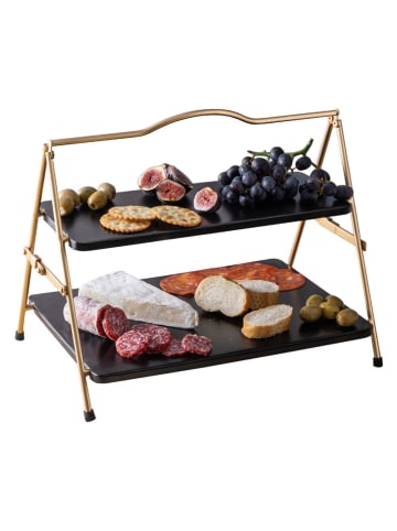Artesa Etażerka w kolorze złoto-czarnym - 39 x 34,5 x 26 cm