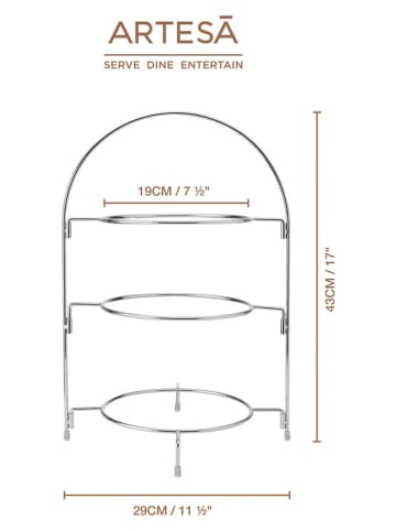 Artesa Etażerka w kolorze srebrnym - wys. 29 x Ø 19,5 cm