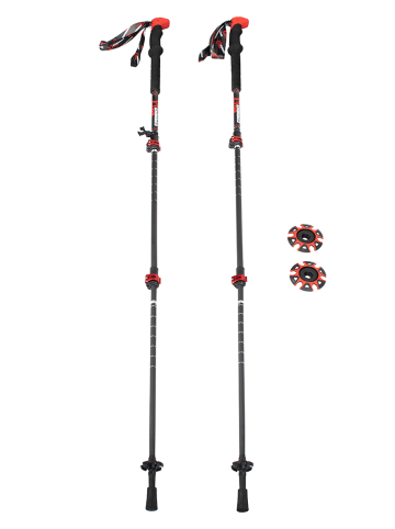 ROCK EXPERIENCE Trekkingstokken "Carbon 2.0" zwart/rood