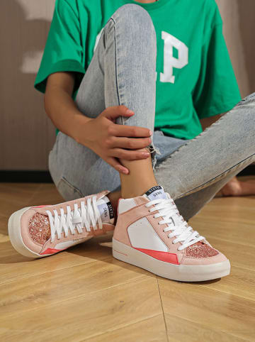 Sixth Sens Sneakersy w kolorze biało-jasnoróżowo-różowym