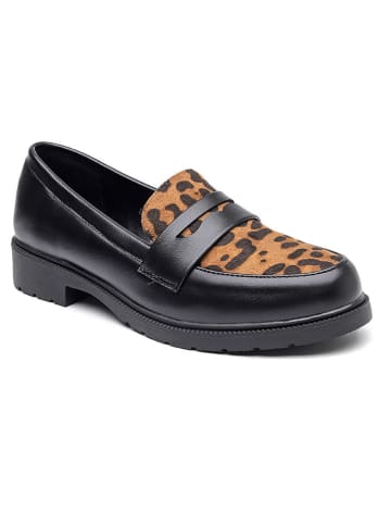 Sixth Sens Mokassins in Schwarz/ Hellbraun