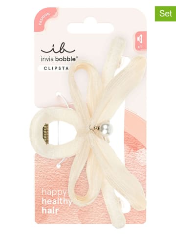 Invisibobble 2-delige set: haarklemmen crème